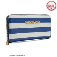 michael kors jet set striped zip klein blauw wit portefeuilles Koop Goedkope sj99d331